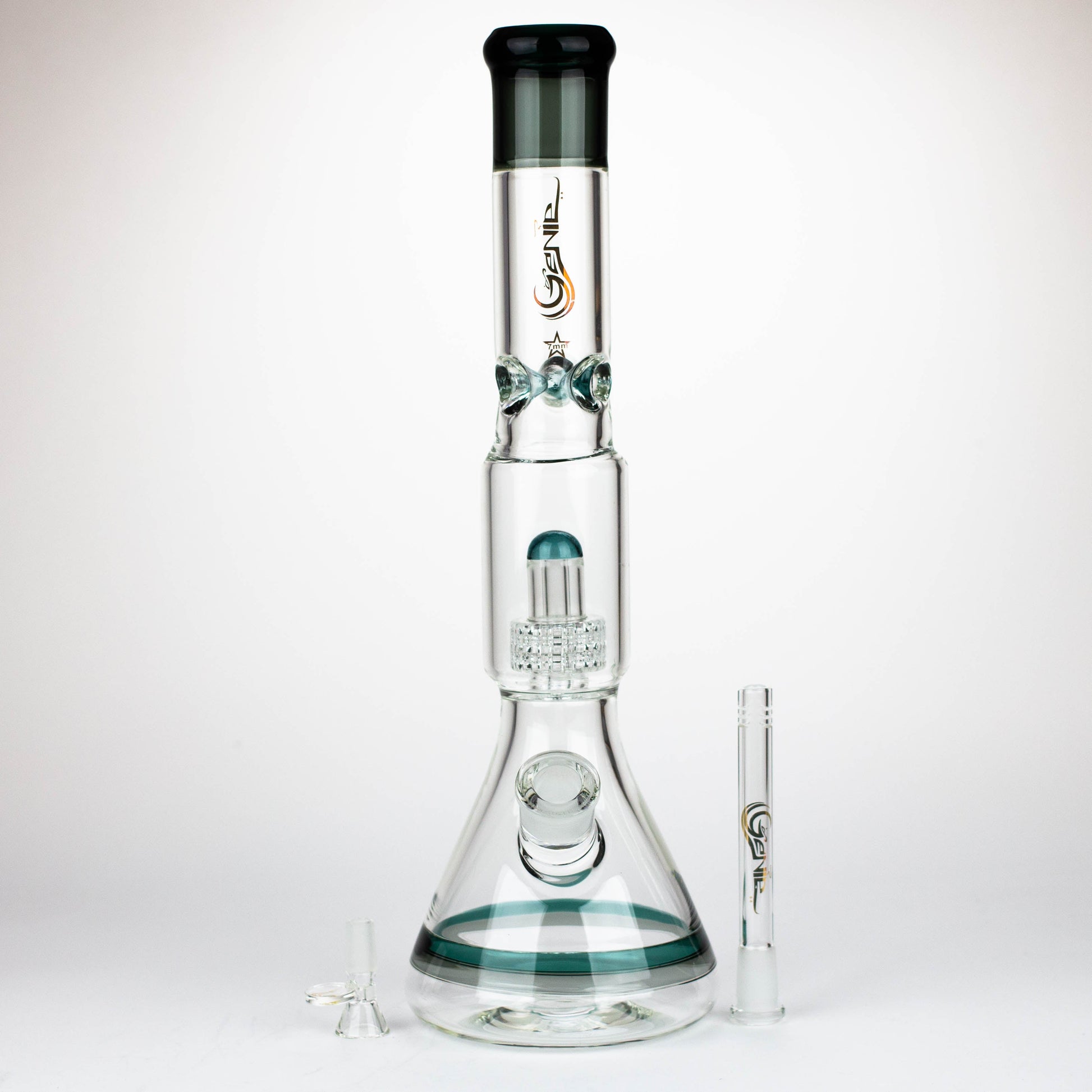 GENIE | 17" Shower Head Percolator 7mm Glass Water Bongs_6