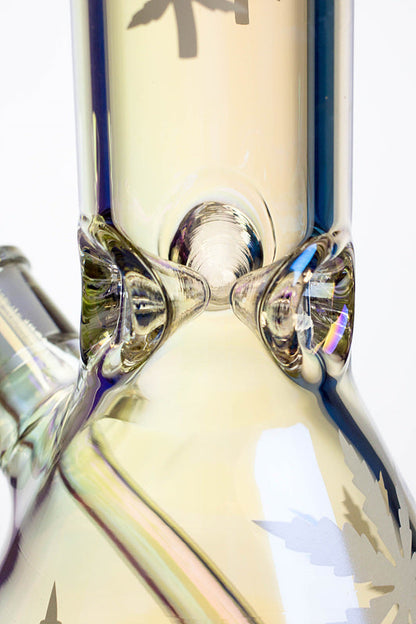 14" Infyniti Leaf 7mm Metallic Glass Water Bong_3