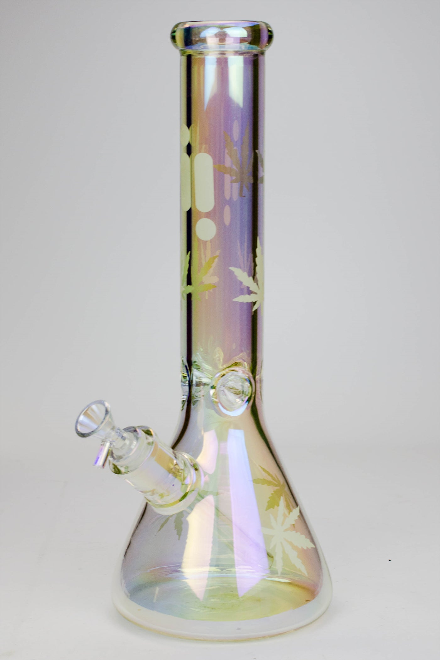 14" Infyniti Leaf 7mm Metallic Glass Water Bong_12