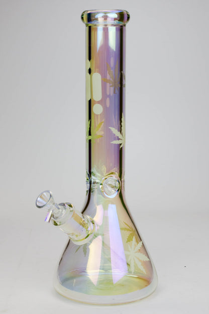 14" Infyniti Leaf 7mm Metallic Glass Water Bong_12